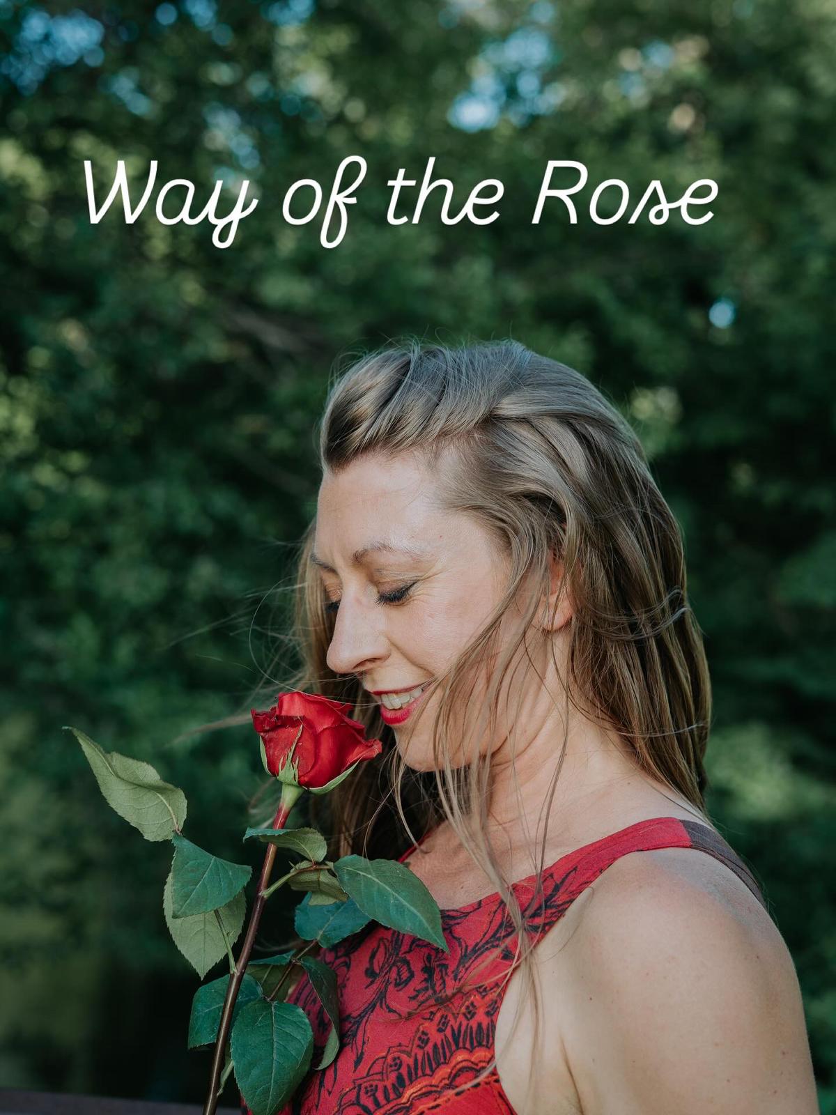 Emily Garnett smelling a rose — The Way of the Rose retreat